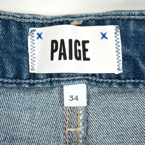 PAIGE Cindy High Rise Straight Ankle Jeans Destructed Women's Size 34 NWT - Picture 11 of 12